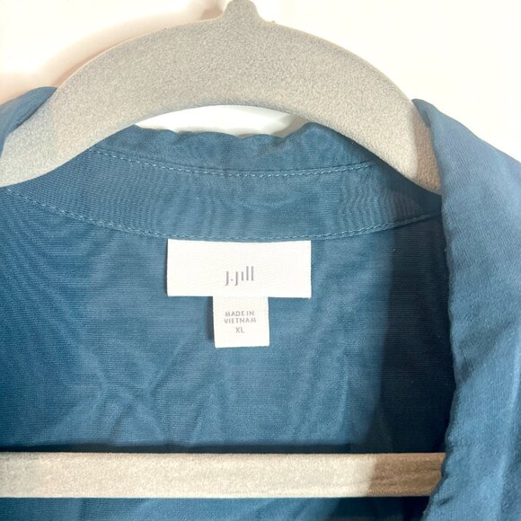 J. Jill Dark Teal Button Up Long-Lined Rayon Tunic Top Size Women's XL - Picture 2 of 4